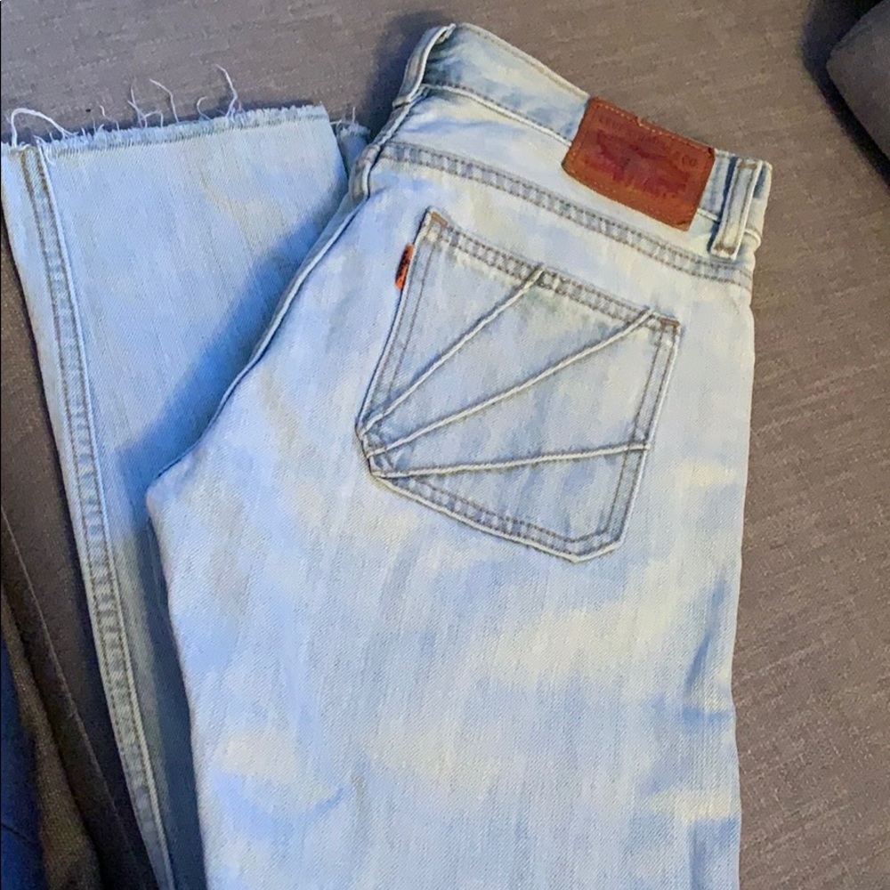 Levi’s jeans with orange label